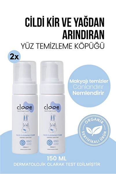 clooe Organik Sertifikalı Yüz Temizleme Köpüğü Gül Suyu ve Meyan Kökü Özlü Ve...