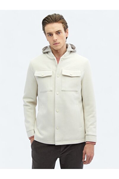 Kip Відкритий бежевий Regular Fit Капюшон Casual Тканий Пальто