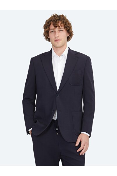 Kip Lacivert Düz Modern Fit Örme Takım Elbise