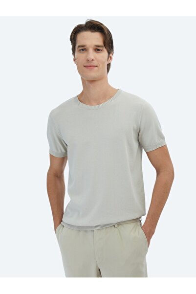 Kip Taş Bisiklet Yaka Düz Örgü Triko