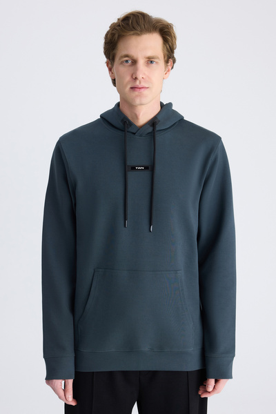 Twn Hanorac din bumbac tricotat simplu, mov, croială slim