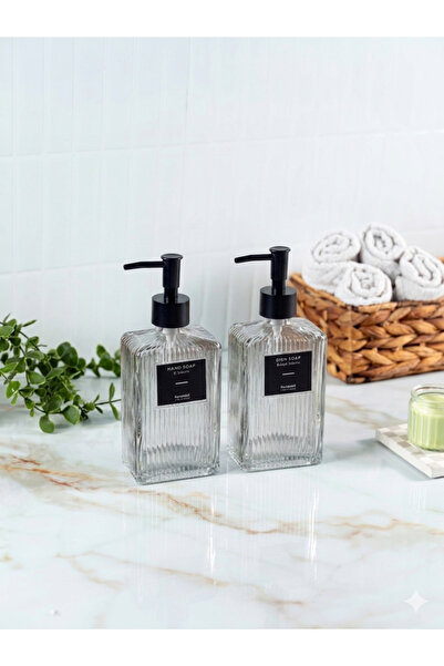 netteucuzluk 2 عبوة من موزع الصابون السائل الزجاجي سعة 500 مل للمطبخ (2 قطعة ...