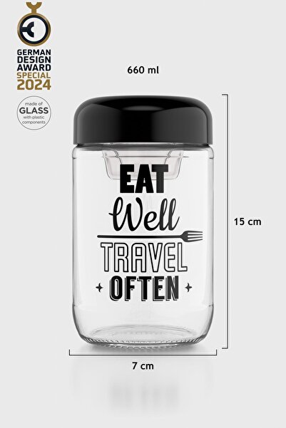 Renga وعاء سلطة زجاجي من فيجا سوس بسعة 660 مل مع وعاء صلصة، 192011، أسود