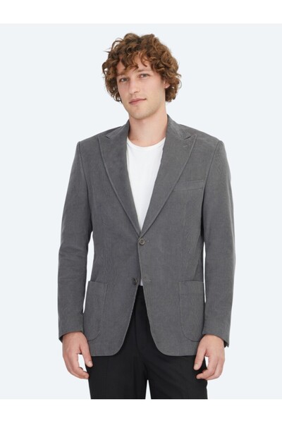 Kip Сірий піджак із сучасною крійкою, 100% бавовна