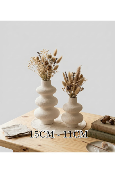 wogu home Bohem Spiral Dokulu Dekoratif Vazo Seti (2'li)