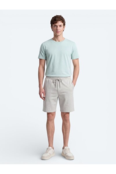 Kip Bermude casual, verde acvatic, uni, din material subțire Regular Fit