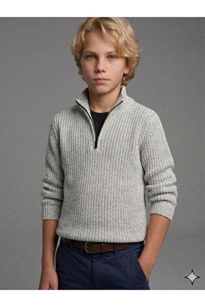 CLOUDY WEAR&DESİGN Момчешки пуловер с цип и поло яка