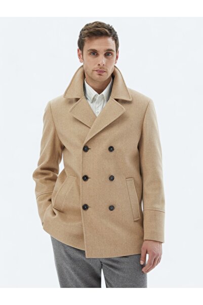 Kip Καμηλότριχα Regular Fit Διπλό Γιακά Casual Πλεκτό Παλτό