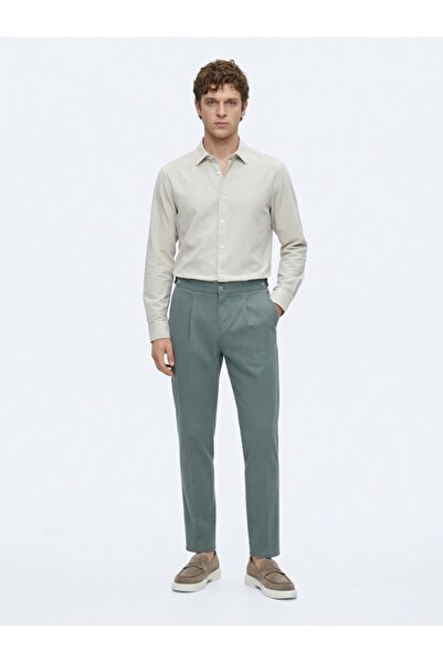 Kip Штани повсякденного крою з бавовняної суміші м'ятного кольору з однотонно...