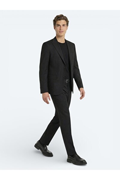Kip بدلة سوداء مستقيمة من مزيج الصوف الحديث