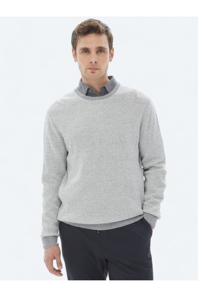 Kip Екрю велосипедний комір з візерунком, трикотажний светр з бавовняною сумішшю