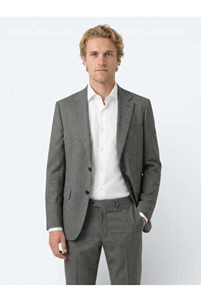 Kip بدلة رمادية مخططة حديثة مقاس 100% من الصوف