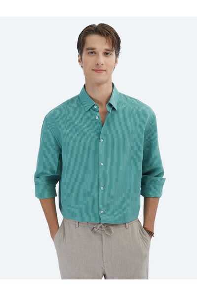 Kip Оверсайз сорочка з тканини зеленого кольору Ніл