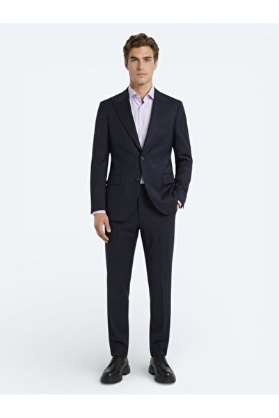 Kip بدلة مزيج من الصوف الصلب باللون الأزرق الداكن