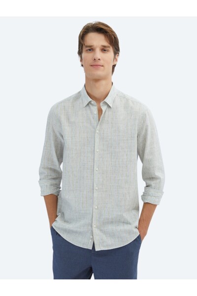 Kip Синя смугаста сорочка з регулярним кроєм, виготовлена з бавовняної суміші