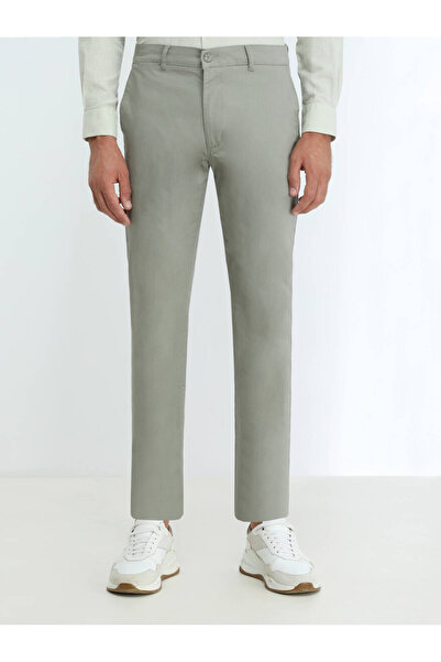 Kip Светло каки панталони с прав крой, от памучна смес, за ежедневно носене