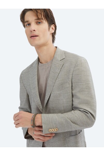 Kip Коричневий візерунок Regular Fit піджак