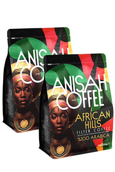 Anisah Coffee قهوة أفريكان هيلز المفلترة - 2x500 جرام، 100% أرابيكا، مقبض متوسط