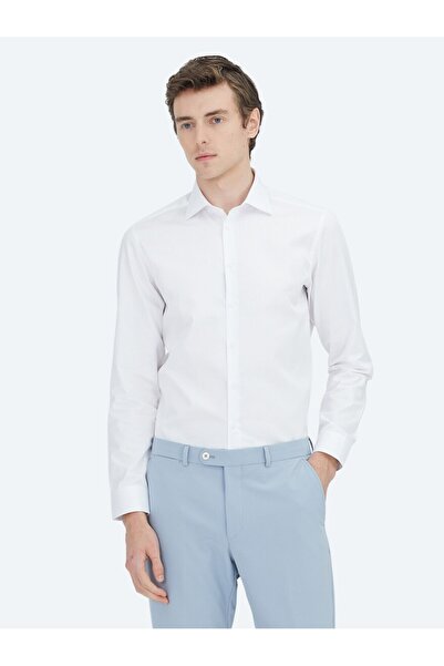 Kip قميص منسوج سادة بأكمام طويلة