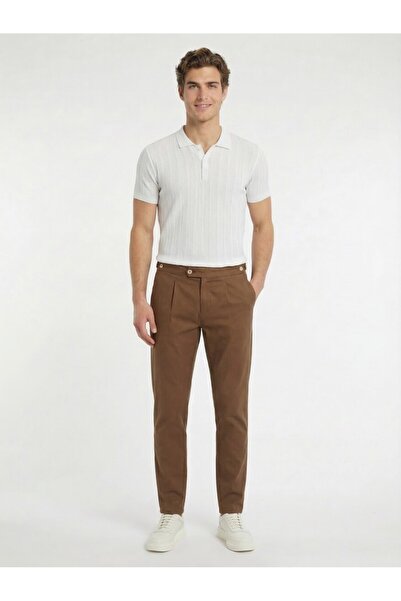 Kip Білий поло з розривом і візерунком на комірі