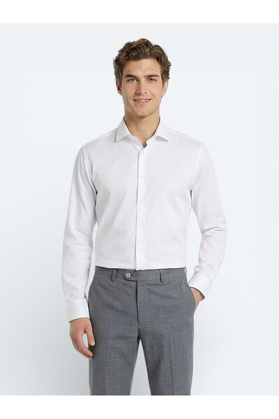 Kip Біла пряма класична сорочка з 100% бавовни