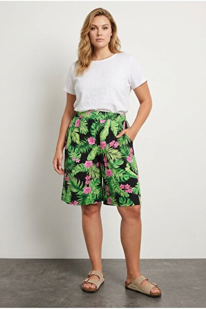 Stil Diva Σορτς Lycra Loose Fit με ελαστική μέση σε μεγάλο μέγεθος 145102