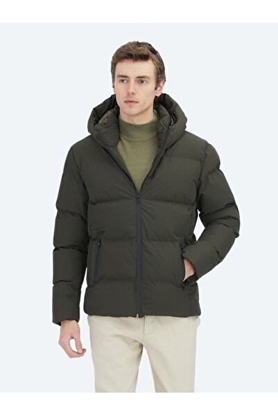 Kip Haki Regular Fit Капюшонний повсякденний тканий плащ