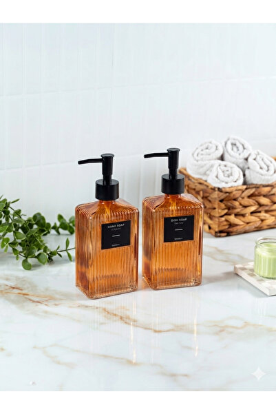 netteucuzluk 2 Συσκευασίες 500 ml Γυάλινο Δοχείο Υγρού Σαπουνιού Κουζίνας (2 ...