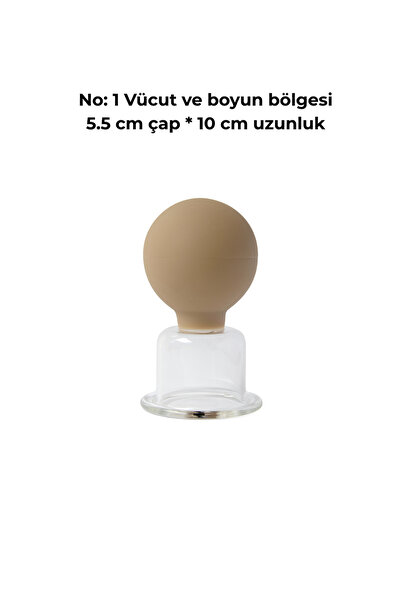 SULING Silikon Vakumlu Cam Masaj Kupası,kuru Kupa No:1 Vücut Bölgesi