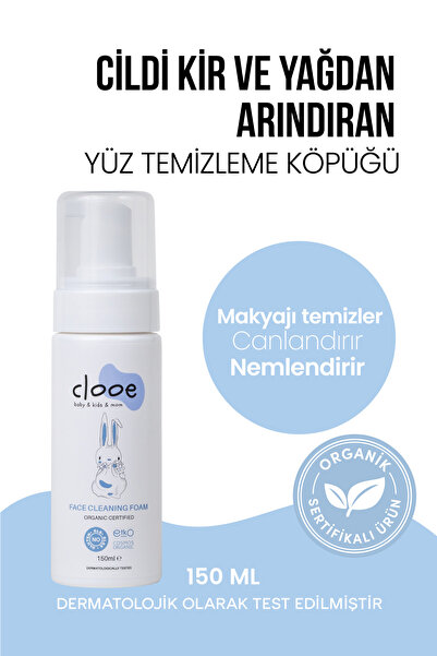 clooe Organik Sertifikalı Yüz Temizleme Köpüğü - Aloe Vera & Meyan Kökü Yatış...