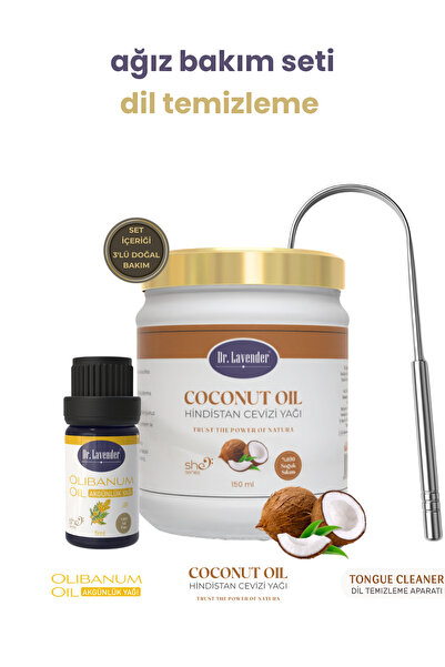 Dr.Lavender 3'lü Doğal Ağız Bakım Seti – Hindistan Cevizi Yağı + Akgünlük Yağ...