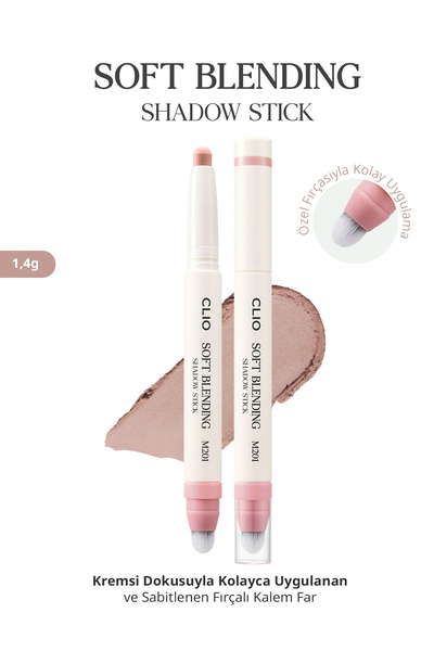 CLIO Kremsi, Kolayca Uygulanan ve Sabitlenen Fırçalı Kalem Far Soft Blending ...