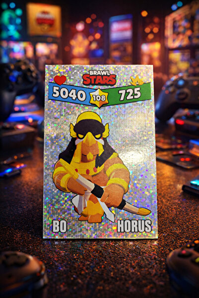 BRAWL STARS بطاقة بوك هورس اللامعة من سلسلة جليتر 8x5 سم، سلسلة جديدة، قطعة و...