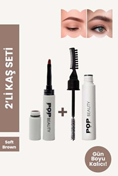POP Beauty Kaş Sabitleyici Ve Şekillendirici & Kaş Pomadı, 2'li Kaş Bakım Seti