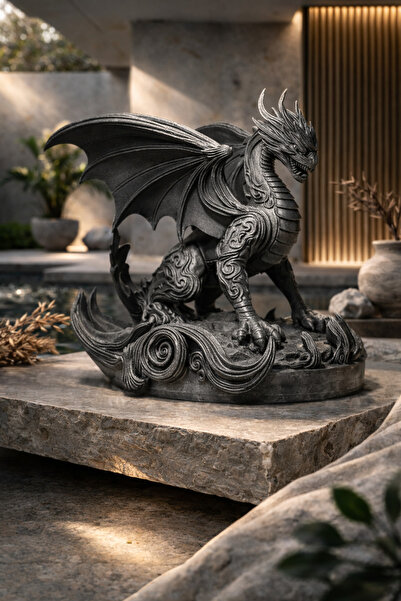 Hanori Collection Draco | Fantastik Dekoratif Ejderha Heykeli | Genişlik 20 c...