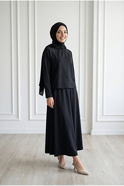 MİHRA STORE Darinka Set with Gazi Stitched Pique Skirt on the Front.Mf1886-Nl...