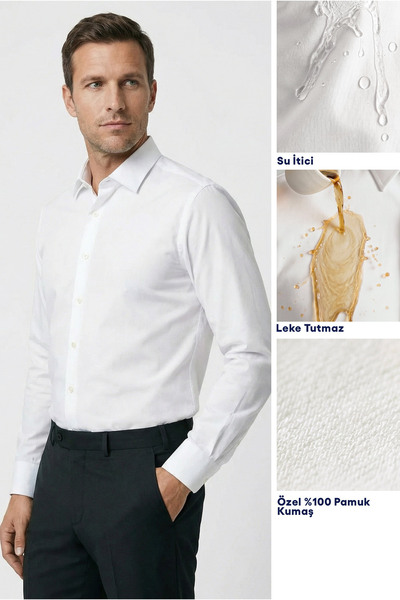 Kiğılı Μακρυμάνικο πουκάμισο Slim Fit Classic Nano Care, αδιάβροχο, ανθεκτικό...