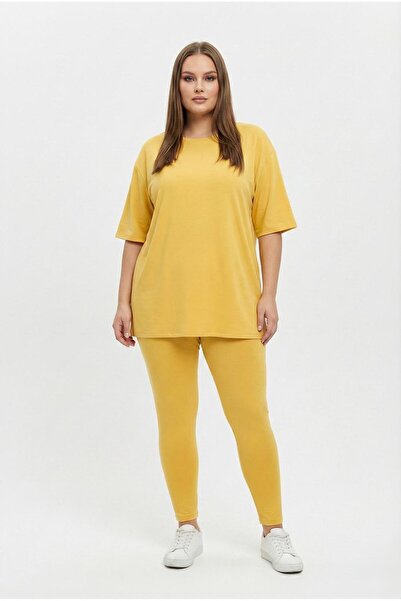 Koza Butik Γυναικείο κοντομάνικο κολάν μεγάλου μεγέθους 8210-25