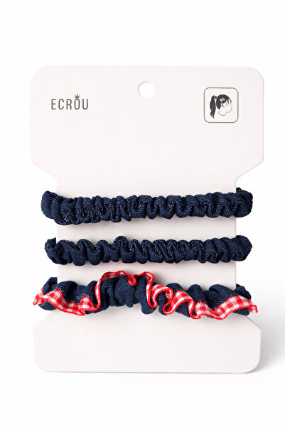 Ecrou Ruffled 3-Piece Navy Blue Rubber Buckle Set