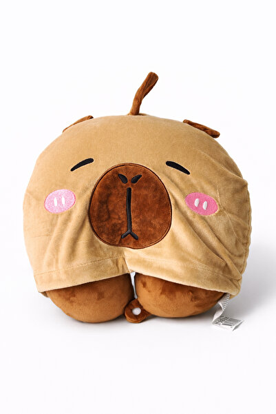 Ecrou Kapibara Hooded Memory Foam Filled Neck Pillow