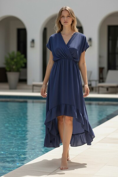 Intisimo Women's Dress, Asymmetric, Navy Blue