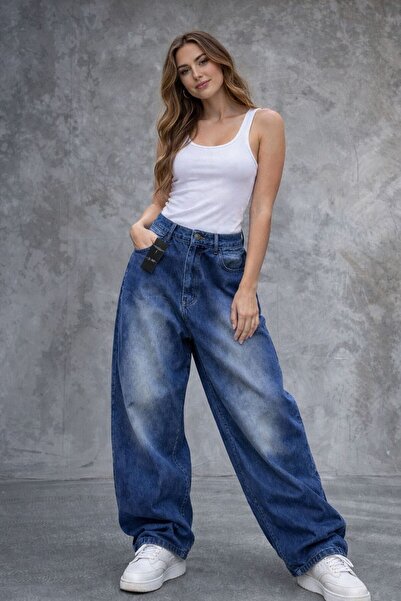 St.Poll Αντικέ ξεβαμμένο φαρδύ τζιν