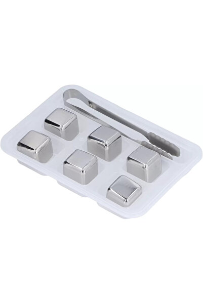 Genel Markalar 6'lı Çelik Metal Kaplama Viski Taşı Soğutma Buz Küpü