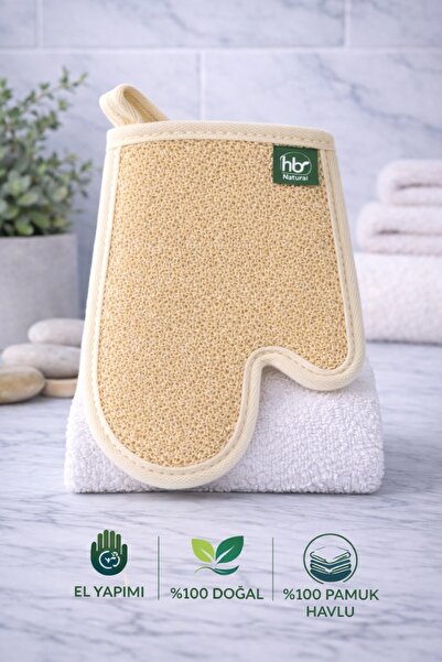 HB Organik Doğal Ürünler Kabak Lifi Parmaklı Eldiven Vücut Kesesi (Peeling)