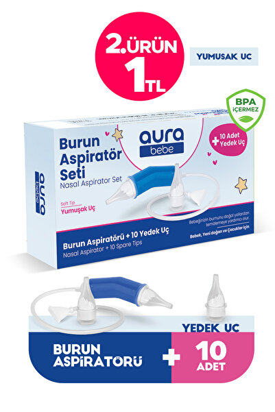 Aura Bebe Bebek Burun Aspiratörü ve 10 Adet Yedek Uç