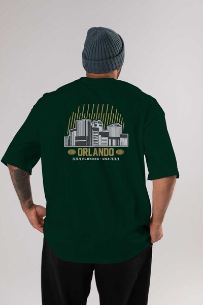 Ankhises Orlando Back Štampano Emerald Green Oversize kroj T-shirt Muškarci Ž...