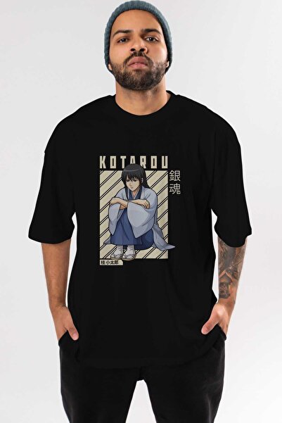 Ankhises Kotarou Katsura GINTAMA Anime Prednja Štampano Crna Oversize kroj T-...