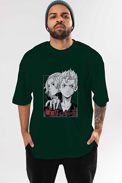 Ankhises TOKYO REVENGERS Anime Μπροστινό εμπριμέ Σμαραγδένιο Πράσινο Μπλουζάκ...