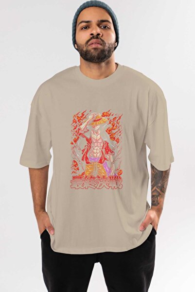 Ankhises MONKEY D. LUFFY (3) Anime Bež Oversize kroj T-shirt - Muškarci Žene ...