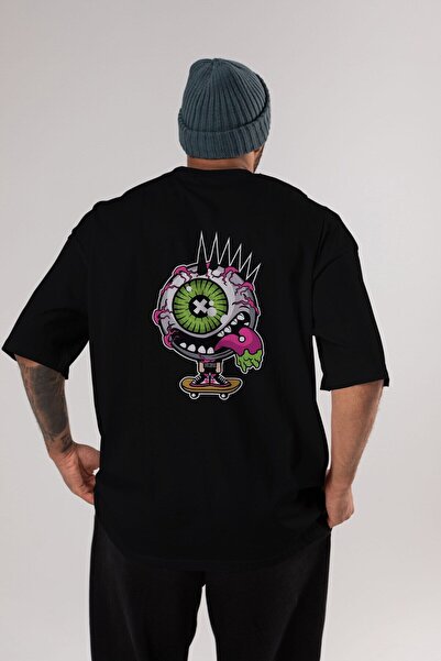 Ankhises Eye Monster Skater - Unisex crna Oversize kroj T-shirt, okrugla kragna